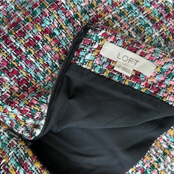 LOFT multicolor woven skirt, fullly lined, size 10 - Picture 2 of 6